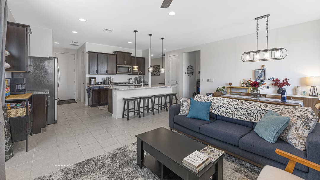 Open-plan living and dining area with harmonious design